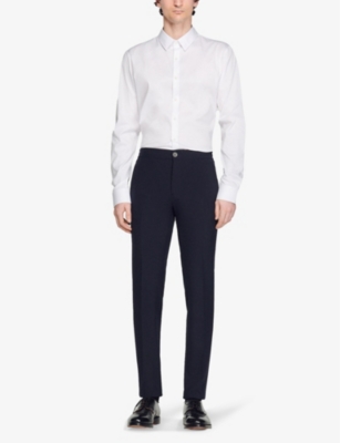 SANDRO: High-rise stretch-jersey trousers