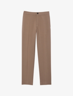 Sandro Mens Bruns High-rise Stretch-jersey Trousers In Bruns