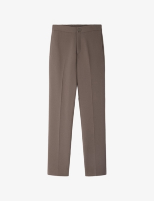 SANDRO: High-rise stretch-jersey trousers