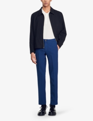 SANDRO: High-rise stretch-jersey trousers