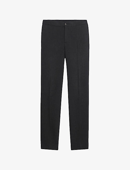 SANDRO: High-rise stretch-jersey trousers