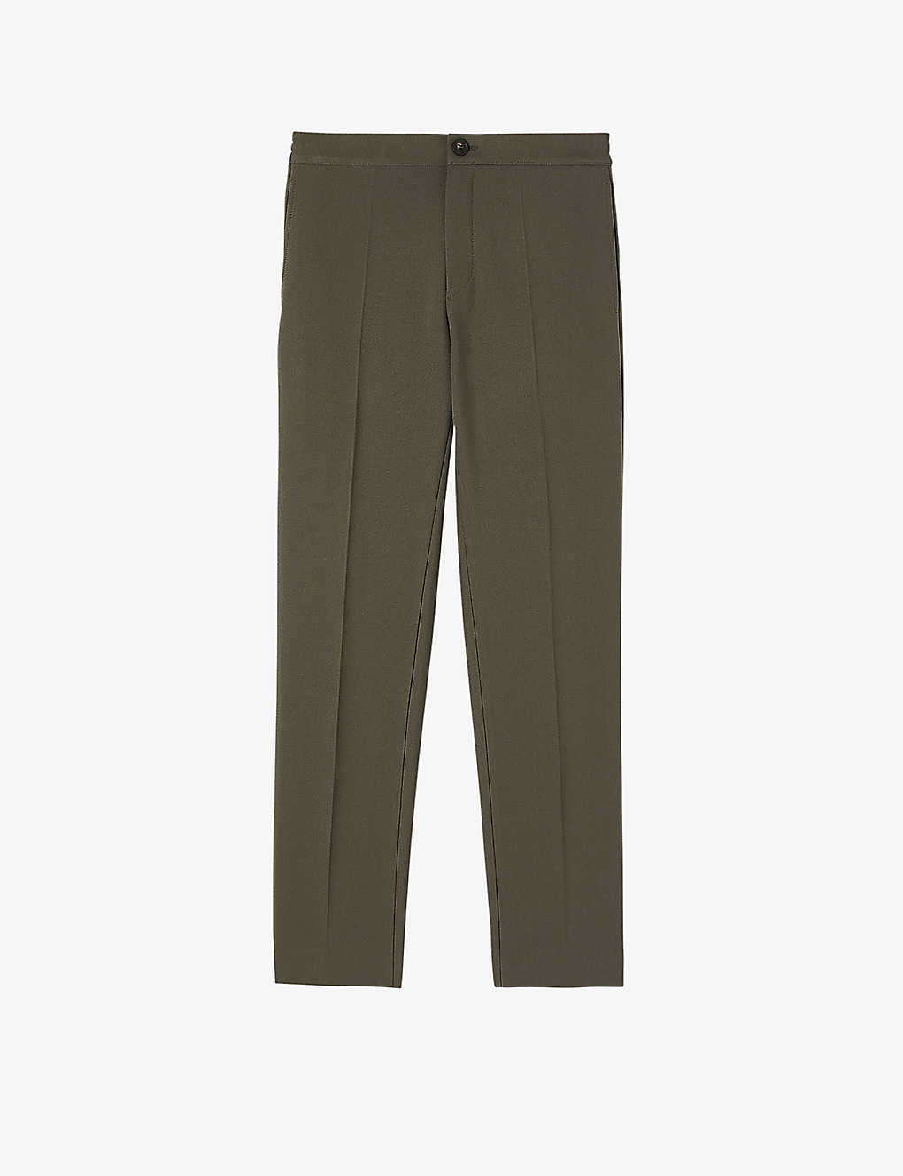 Sandro Mens Verts High-rise Stretch-jersey Trousers In Green