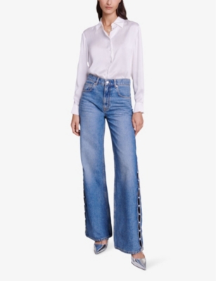 Maje Silk Shirt In Blanc