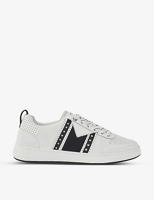 MAJE: Furious embellished suede and mesh trainers