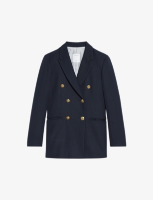 SANDRO: Double-breasted stretch-crepe blazer