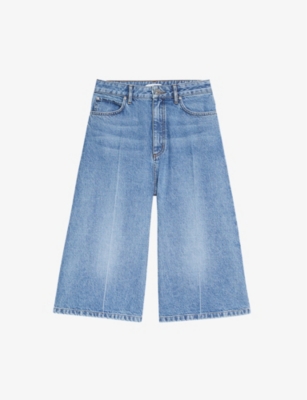 Sandro Vina High Rise Wide Leg Cropped Jeans Selfridges Com