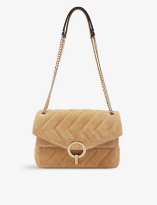 SANDRO: YZA quilted suede shoulder bag