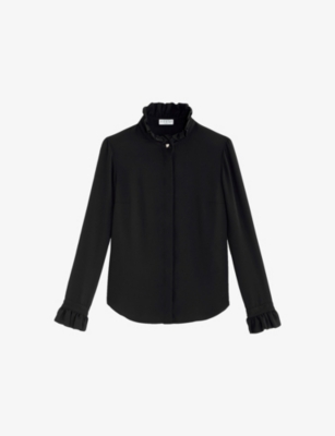 CLAUDIE PIERLOT: Colombine frilled-trim crepe shirt