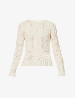 Broderie Knit Jumper Cream
