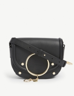 black crossbody saddle bag