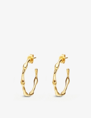 MISSOMA: Molten medium 18ct yellow gold-plated vermeil sterling silver hoop earrings