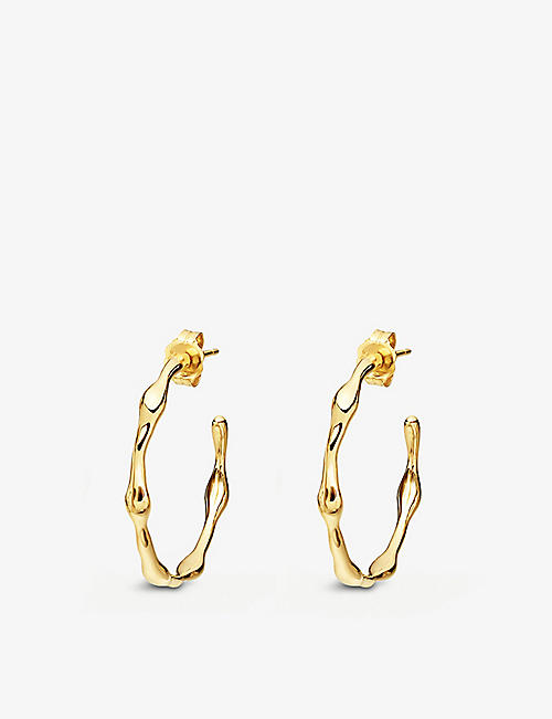 MISSOMA: Molten medium 18ct yellow gold-plated vermeil sterling silver hoop earrings