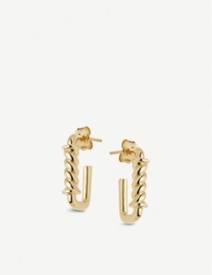 gold vermeil hoop 18ct missoma earrings yellow plated wave selfridges
