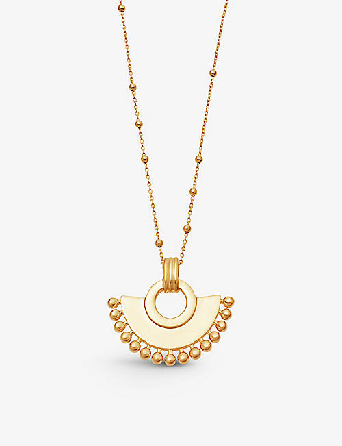 MISSOMA: Zenya Fan 18ct yellow gold-plated vermeil sterling-silver pendant necklace