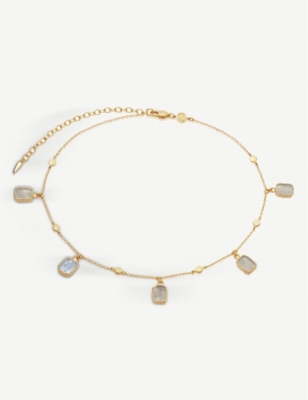 MISSOMA: Lena 18ct yellow gold-vermeil and rainbow moonstone choker necklace