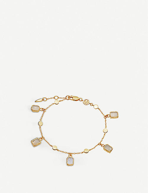MISSOMA: Lena 18ct yellow gold-plated vermeil sterling-ilver and rainbow moonstone charm bracelet