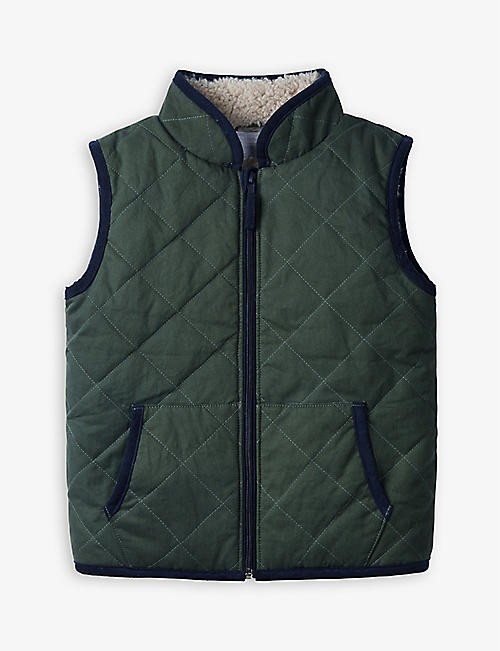 THE LITTLE WHITE COMPANY: Quilted high-neck cotton gilet 1-6 years