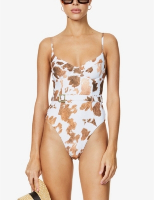Underwire Cow Print Swimsuit