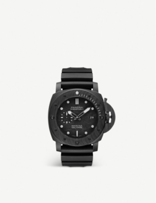 PANERAI: PAM00979 Submersible Marina Militare CARBOTECH&trade; and rubber watch