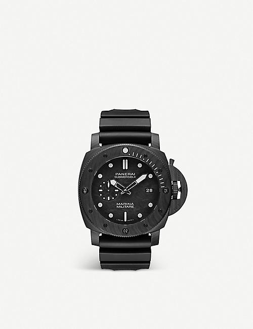 PANERAI: PAM00979 Submersible Marina Militare CARBOTECH&trade; and rubber watch