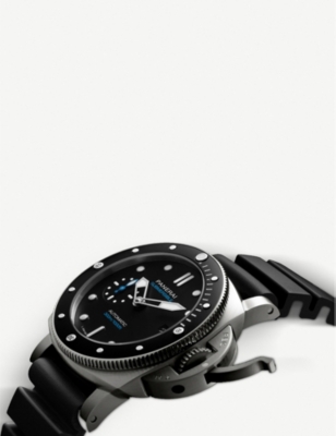 Shop Panerai Men's Black Pam00683 Submersible Stainless-steel And Rubber Automatic Watch