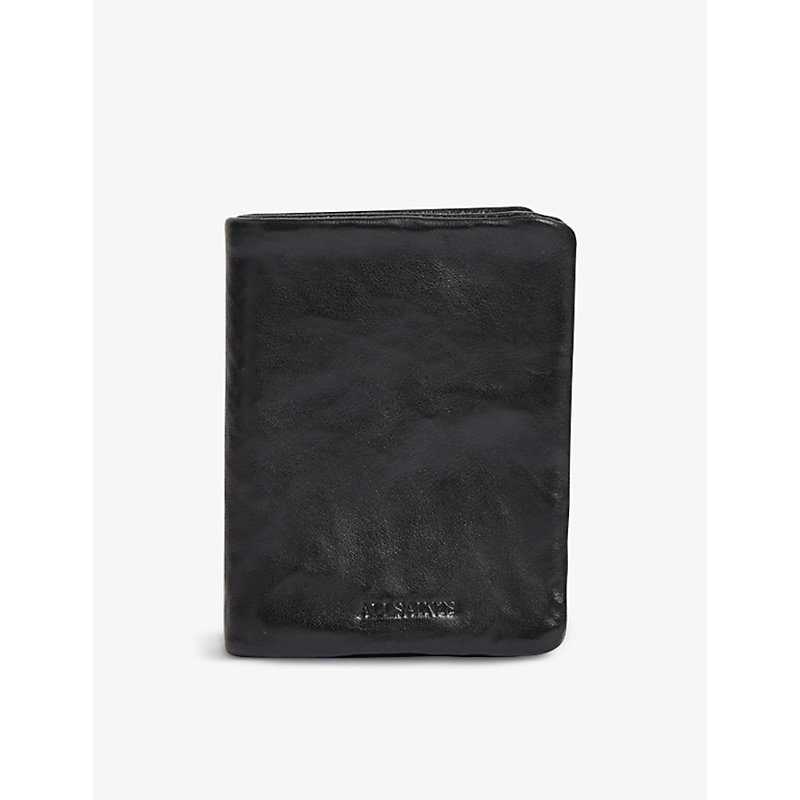 Allsaints Black Bartlett Logo-debossed Leather Wallet 1 Size