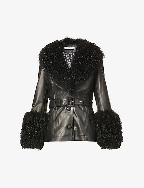 SAKS POTTS: Shorty shearling and leather jacket