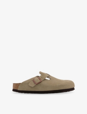 BIRKENSTOCK - Boston buckle-embellished suede sandals | Selfridges.com