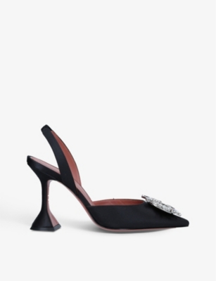 AMINA MUADDI Begum slingback satin heels Selfridges