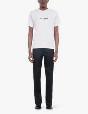 The Kooples Brand-print Cotton T-shirt In Whi01 (white)
