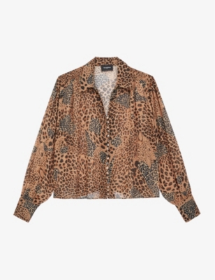 THE KOOPLES - Leopard-print crepe blouse | Selfridges.com