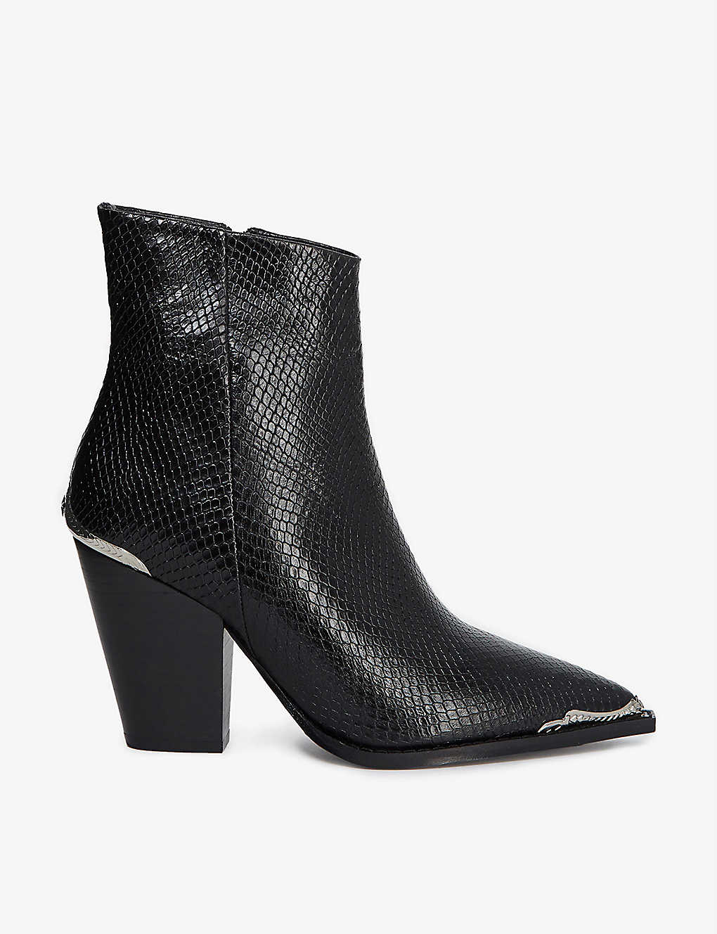 Embossed Leather Ankle Boots