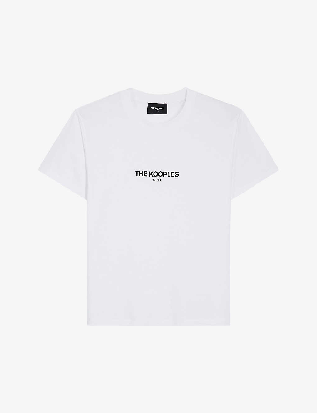 The Kooples Brand-print Cotton-jersey T-shirt In Whi01 (white)