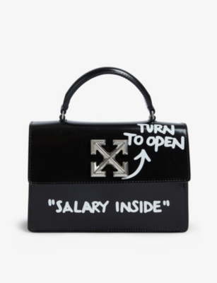 OFF WHITE C O VIRGIL ABLOH Jitney 1.4 leather top handle bag