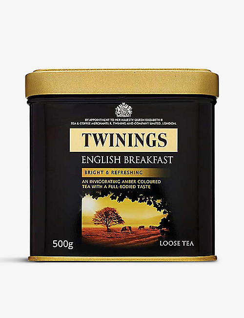TWININGS: English Breakfast loose-leaf tea in a tin 500g