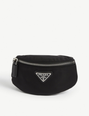 PRADA Logo nylon banana bag Selfridges