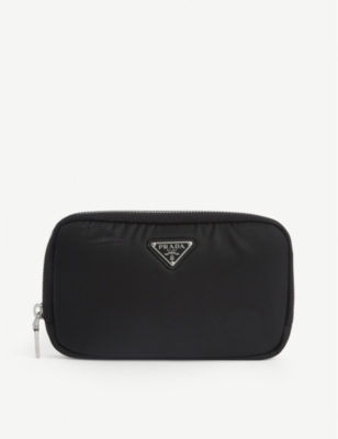 PRADA Logo-plaque nylon mini wallet