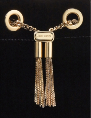 JIMMY CHOO: Bon Bon velvet top-handle bag