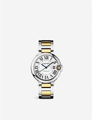 CARTIER: W2BB0012 Ballon Bleu de Cartier 18ct yellow-gold, stainless-steel and spinel automatic watch