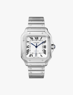 Cartier Santos Automatic 35.6mm Interchangeable Stainless Steel And Leather Watch, Ref. No. Wssa0010