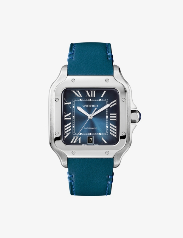 CRWSSA0030 Santos de Cartier Large Model stainless steel and leather watch