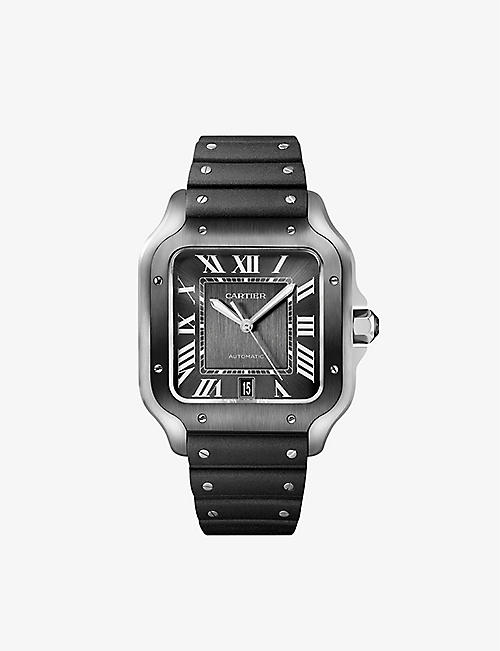 CARTIER: CRWSSA0037 Santos de Cartier ADLC and interchangeable strap automatic watch