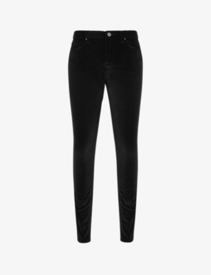 stretch velvet skinny jeans