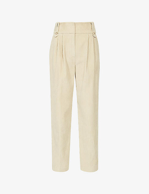 REISS: Aster cropped corduroy trousers