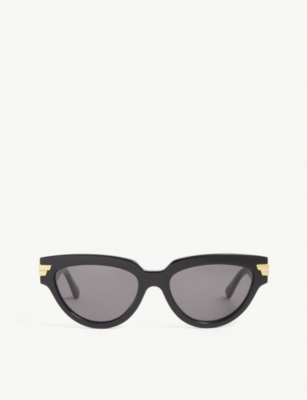 Bottega Veneta Womens Black Bv1035s Acetate Cat's Eye Sunglasses