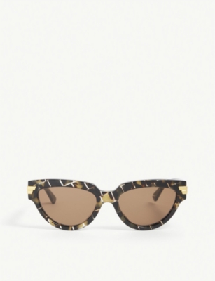 Bottega Veneta Women's Brown Bv1035s Acetate Cat's Eye Sunglasses