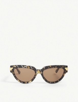 Bottega Veneta Womens Brown Bv1035s Acetate Cat's Eye Sunglasses