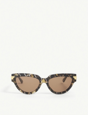 Bottega Veneta Womens  Bv1035s Acetate Cat's Eye Sunglasses In Brown