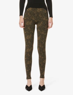 WOLFORD Andrea graphic print stretch knit leggings Selfridges