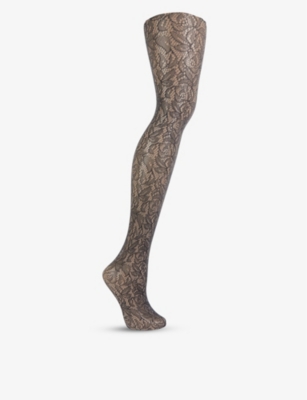 WOLFORD Reese stretch lace tights Selfridges